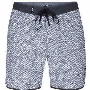 Hurley Men's Black and White Zigzag Board Shorts